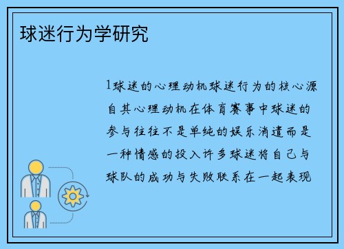 球迷行为学研究